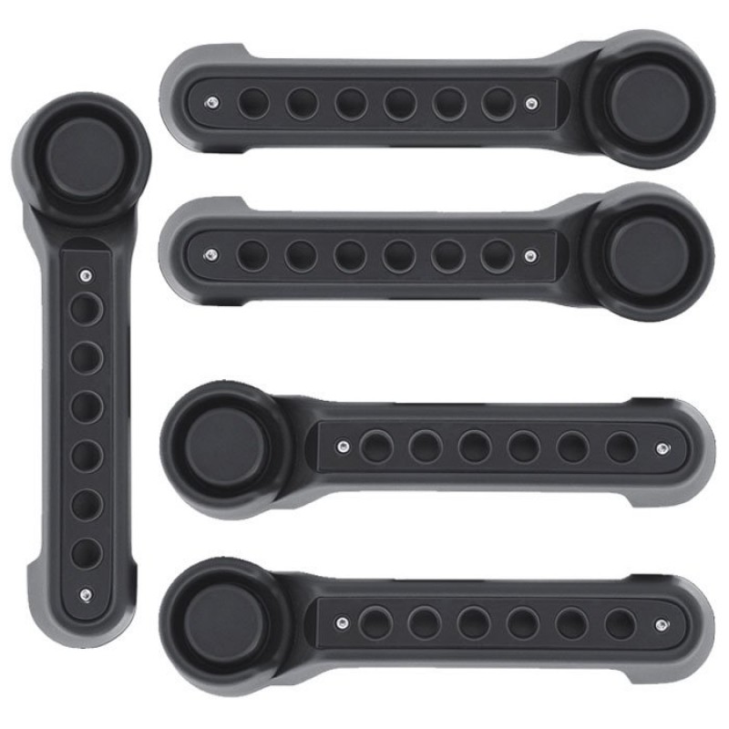 Drake Off Road Door Handle Inserts with Holes, Black Aluminum (Set of 5 Inserts)
