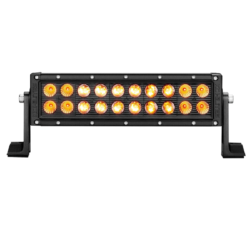 KC HiLiTES 10" C-Series Dual Row LED Light Bar Kit, Combo Beam - Amber
