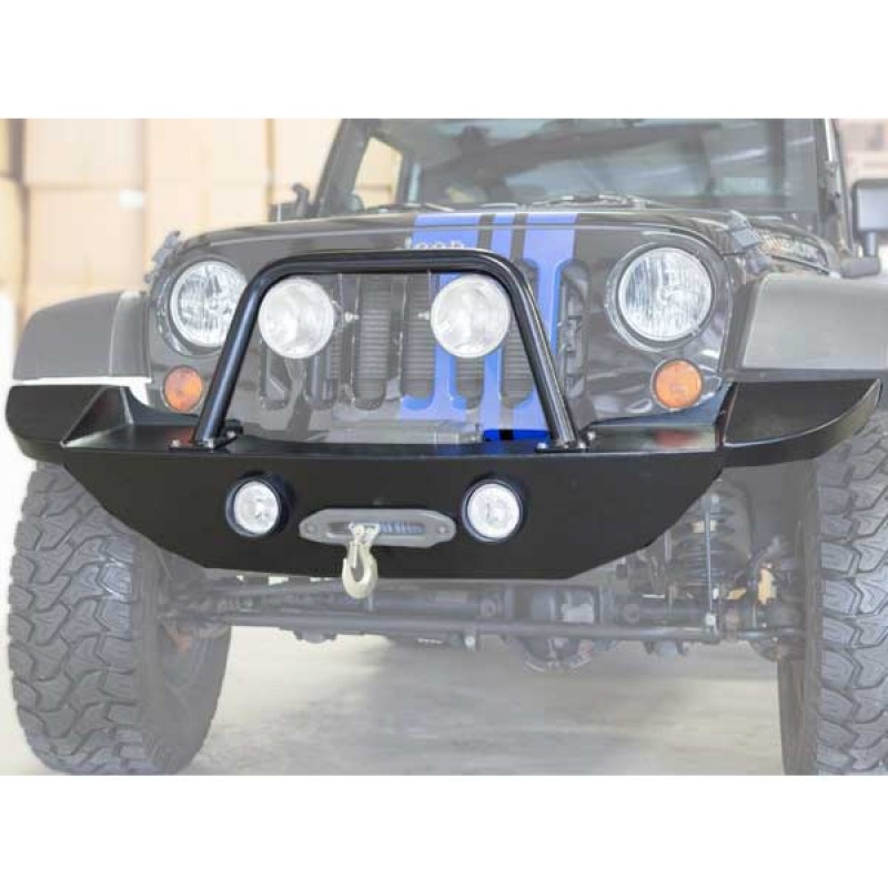 Lange 27 Special Aluminum Front Bumper with Grill Guard and Winch Plate - Textured Black
