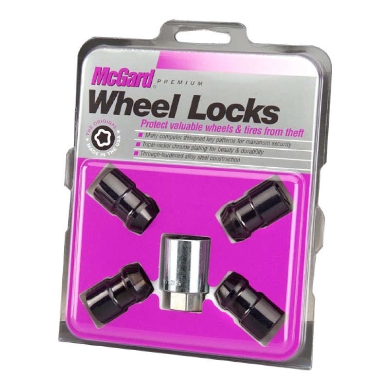 Chrome Cone Seat Wheel Locks 12x1.25 Thread Size Set of 4 Dual Hex Key 