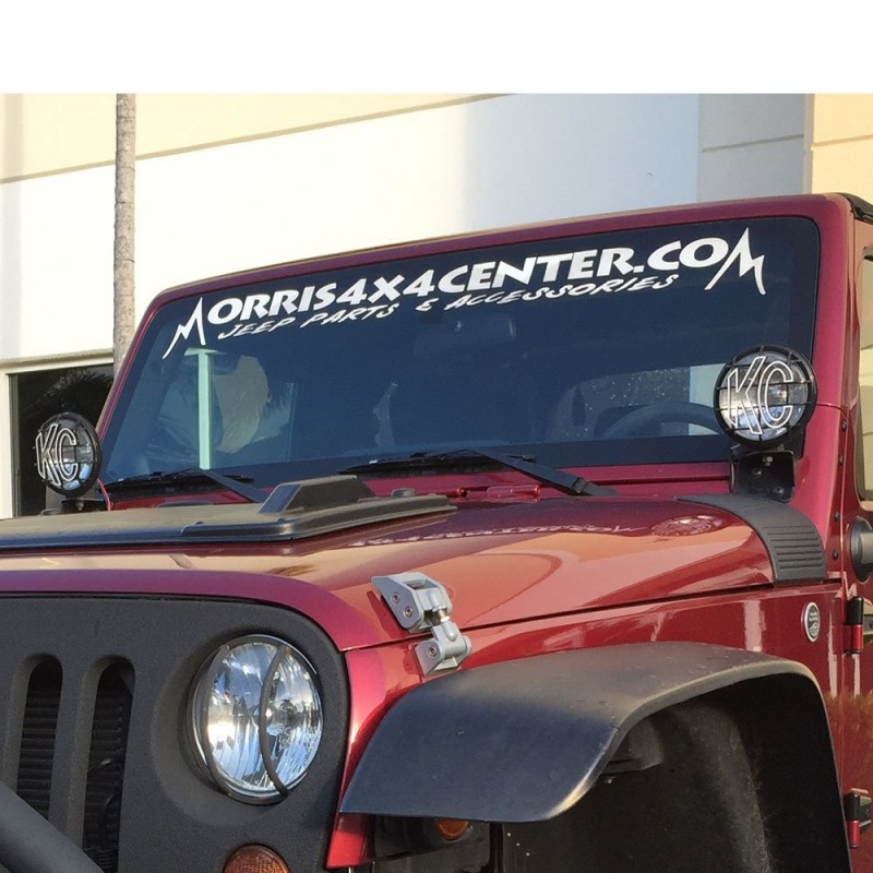 Morris 4x4 Center Jeep Windshield Decal, White (47" X 3/4")