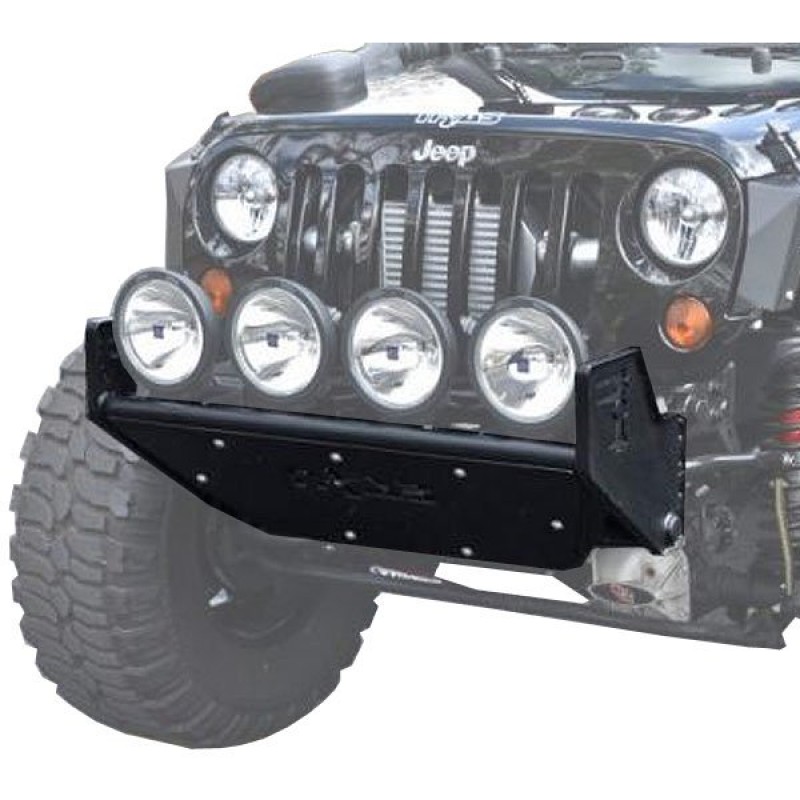 N-FAB RSP Front Bumper with Aluminum Skid Plate, No Outer Bars - Textured Matte Black