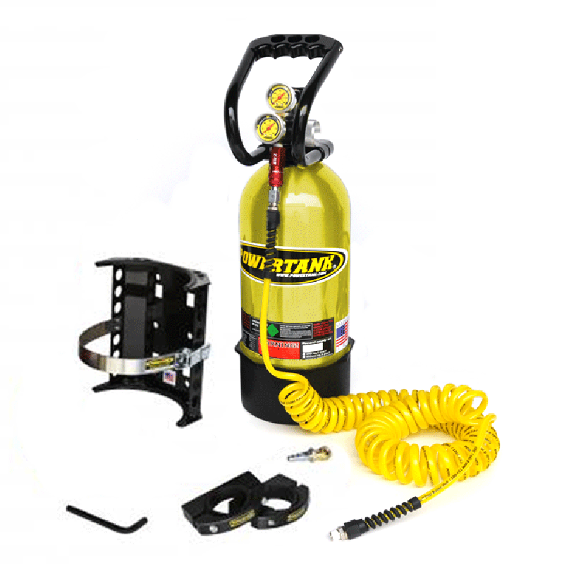 Power Tank 10lb System with Pro Series XP400 Regulator and 25' Coiled Air Hose - Yellow
