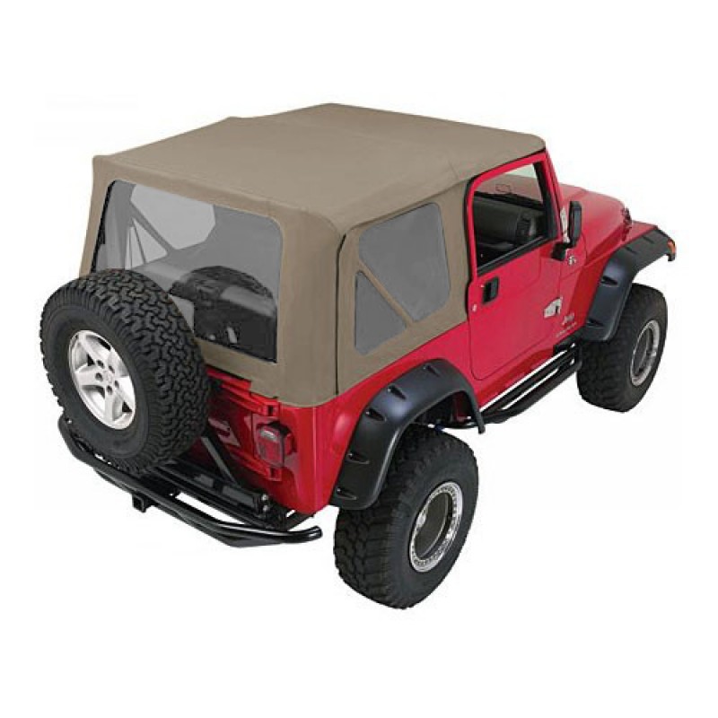Rampage Complete Soft Top With Clear Windows, Fits Full Steel Doors, Khaki Diamond