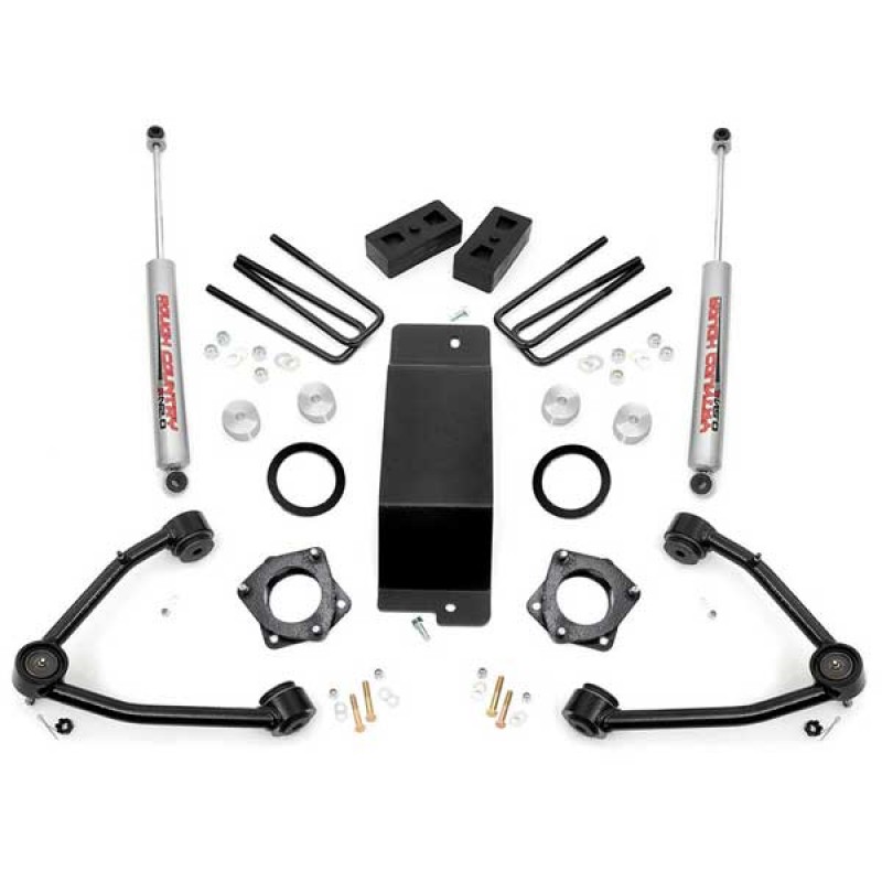 Rough Country 3.5" Suspension Lift Kit with Premium N2.0 Series Shocks and Steel Upper Control Arms