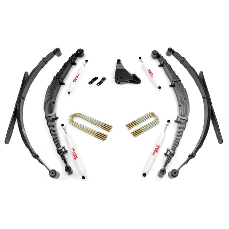 Rough Country 4" Suspension Lift Kit with Premium N2.0 Shocks, Front Lifted Coil Springs & Rear Lifted Leaf Springs
