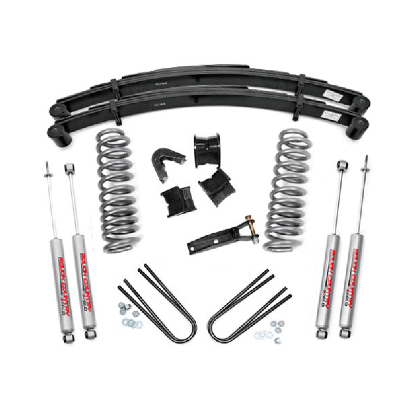 Rough Country 2.5" Suspension Lift Kit with Premium N2.0 Shocks, Front Lifted Coil Springs & Rear Lifted Leaf Springs