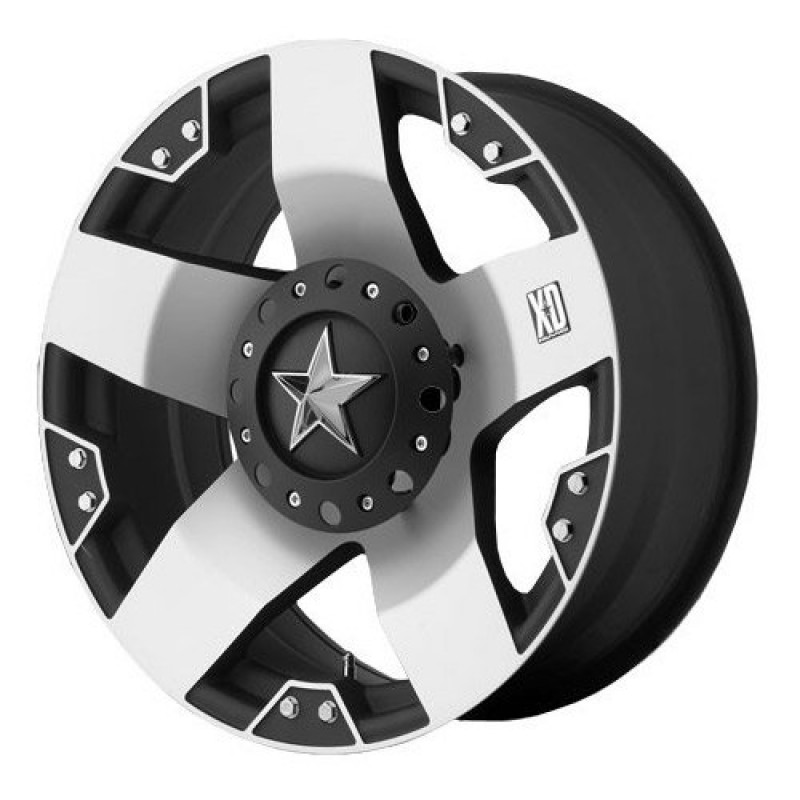 KMC XD Rockstar Series Wheel, Machined Black, 17x8" 5x5 Bolt Pattern, Back Spacing 4.9"