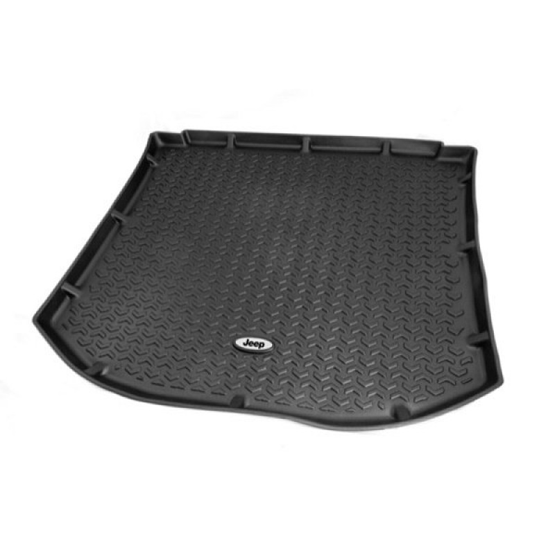 Rugged Ridge All Terrain Rear Cargo Liner with Jeep Logo in Black