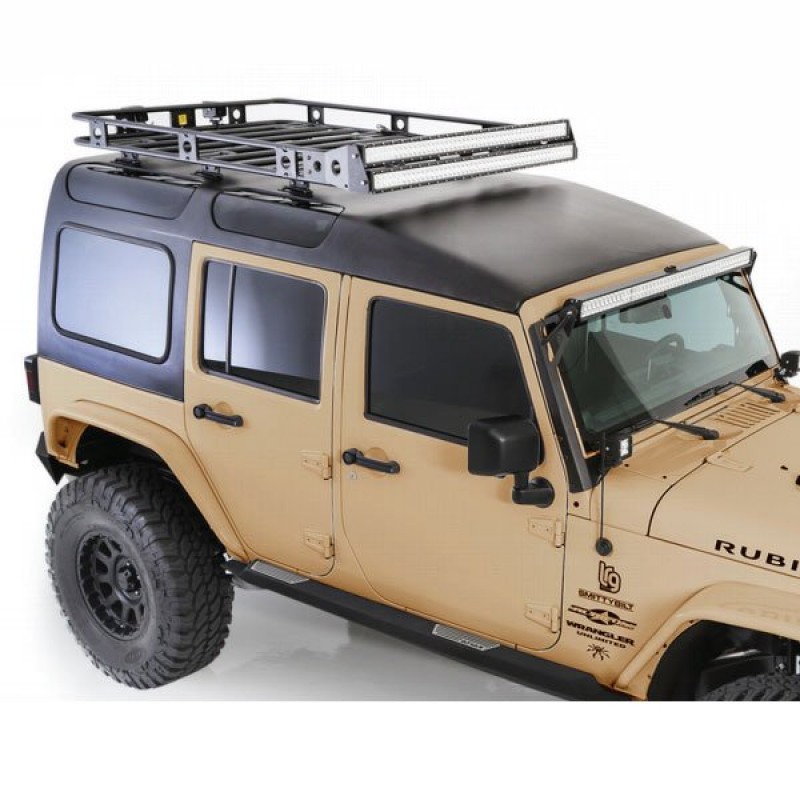 Smittybilt 1-Piece Safari Hard Top with Tinted Rear Windows, No Upper Doors - Textured Black