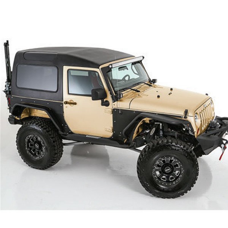 Smittybilt 1-Piece Safari Hard Top with Tinted Rear Windows, No Upper Doors - Textured Black