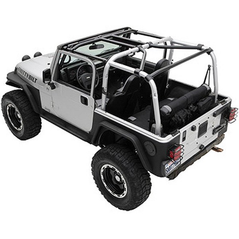 Smittybilt SRC Roll Cage Kit, 7 Piece - Gloss Black