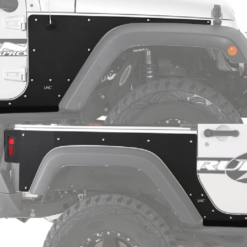 Smittybilt XRC Front and Rear Body Armor Skins, Cold-Rolled Steel - Textured Matte Black