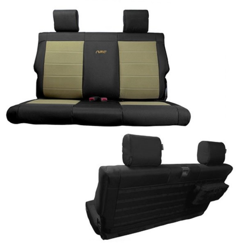 Bartact Supreme Rear Bench Seat Cover - Black and Coyote
