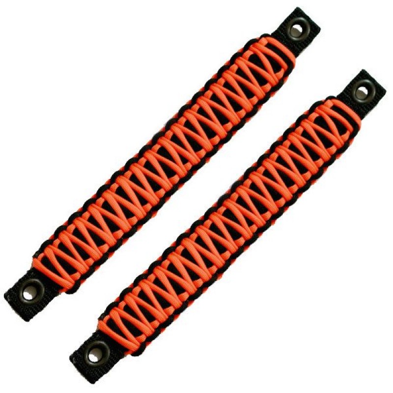 Bartact Paracord Sound Bar Grab Handles with Grommets, Bright Orange - Pair