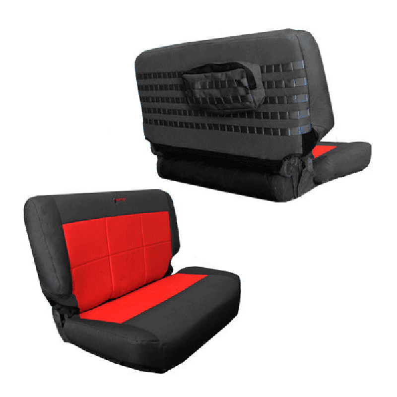 Bartact Supreme Rear Bench Seat Cover - Black and Red