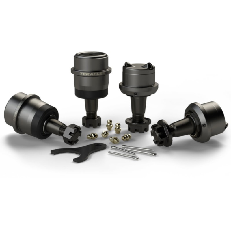 TeraFlex HD Replacement Upper & Lower Ball Joint Set, without Knurl (4-Pieces)