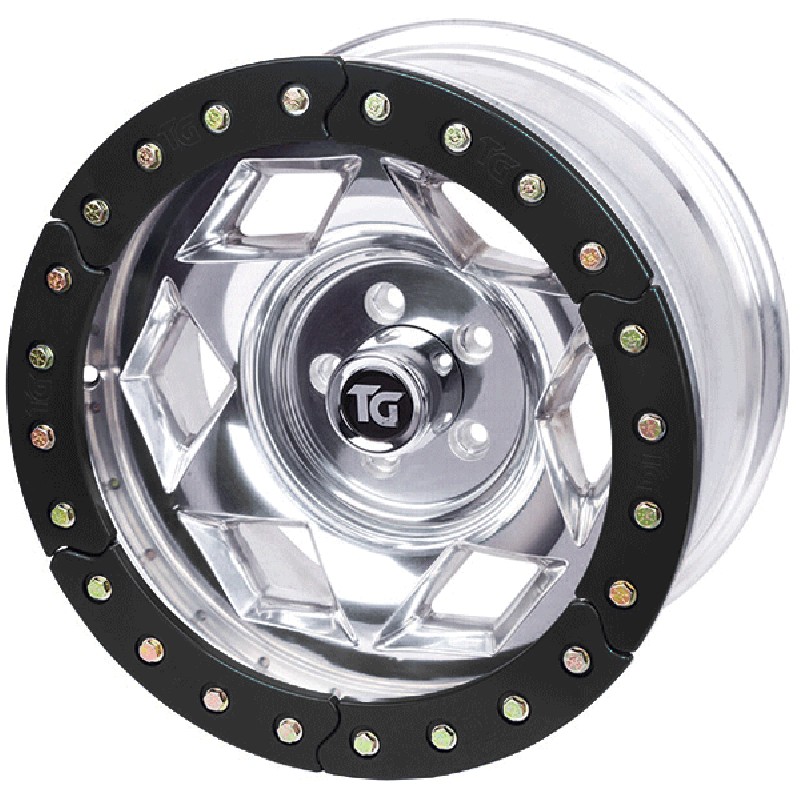Trail-Gear Creeper Lock Beadlock Wheel - 17"x 9" - Bolt Pattern 5x5" - Backspacing 3.75" - Polished with Black Ring