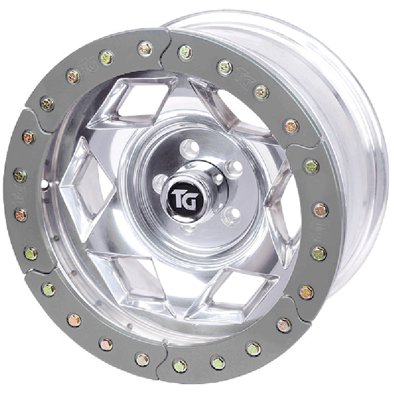 Trail-Gear Creeper Lock Beadlock Wheel - 17"x 9" - Bolt Pattern 5x5" - Backspacing 3.75" -Polished with Clear Satin Ring