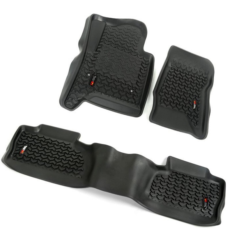 Rugged Ridge All Terrain Front and Rear Floor Liner Set - Black