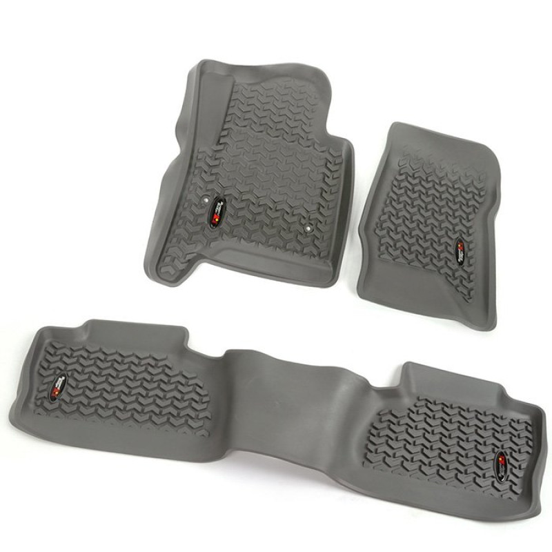 Rugged Ridge All Terrain Front and Rear Floor Liner Set - Gray