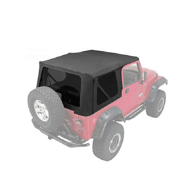 Rampage Complete Soft Top with Tinted Windows for Full Steel Doors - Black Diamond