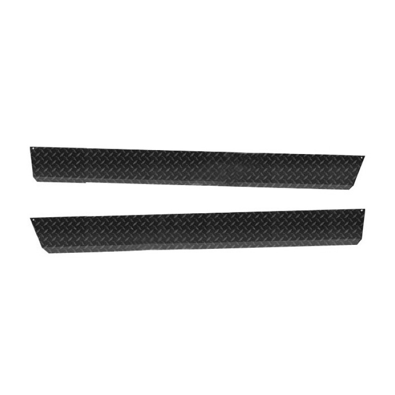 Warrior Sideplates with 1" Lip and without Front Cutout, Black Diamond Plate - Pair