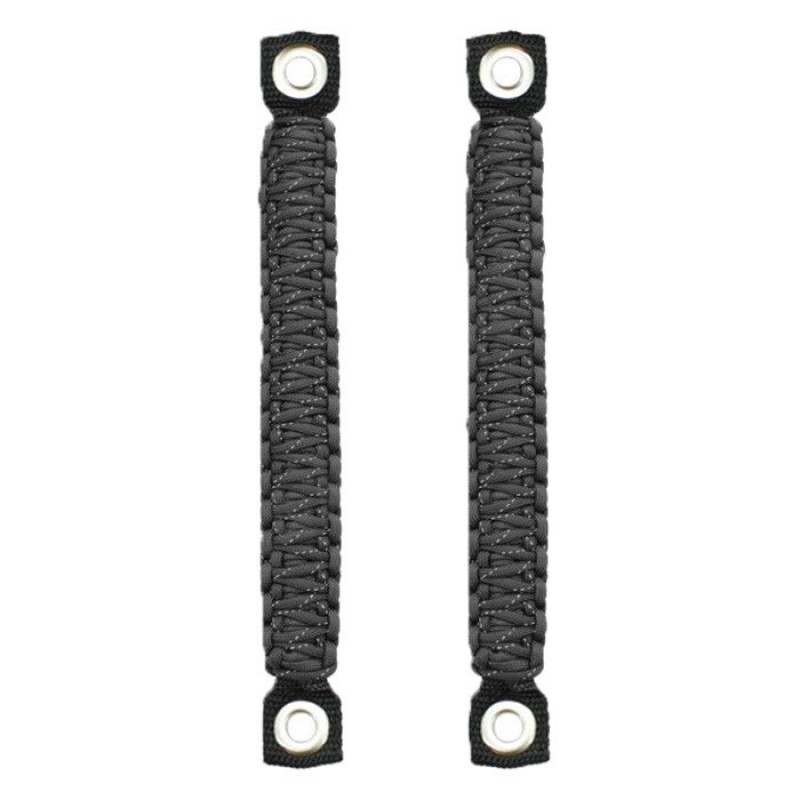 Surprise Straps Rear Sound Bar Straps, Black with 1 Strand Reflective Paracord and Solid Black - Pair