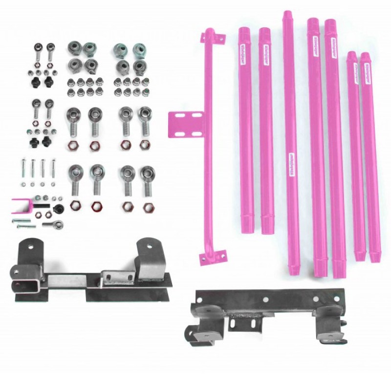 Steinjager Long Arm Travel Kit for 2"-6" Lift and Automatic Transmission, Chrome Moly Tubing - Pinky