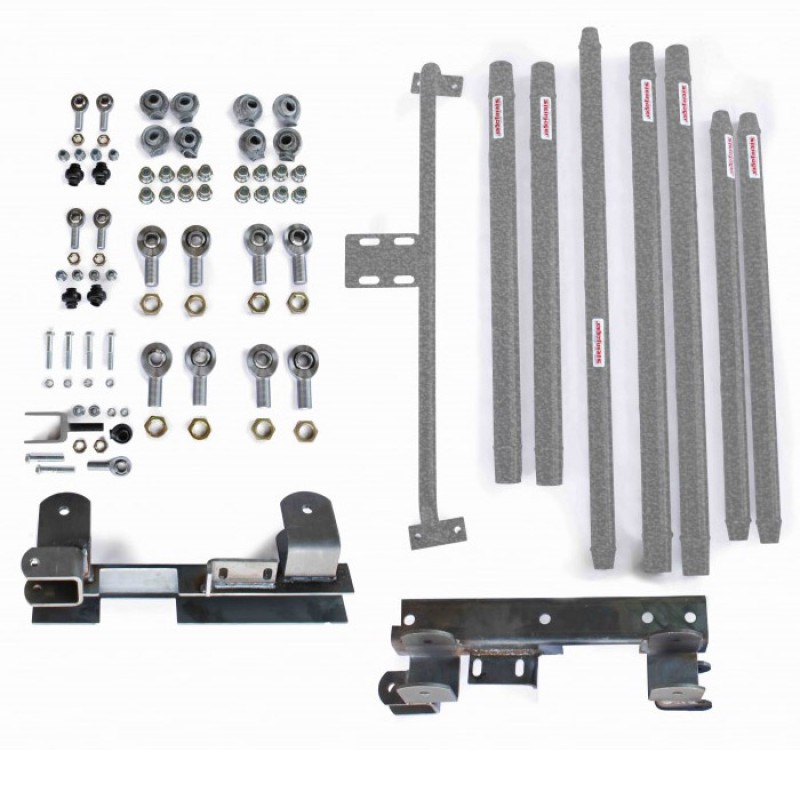 Steinjager Long Arm Travel Kit for 2"-6" Lift and Automatic Transmission, Chrome Moly Tubing - Gray Hammertone