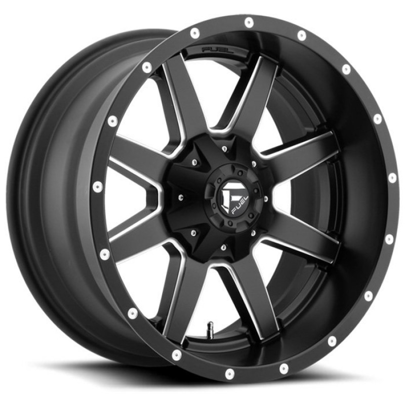Fuel Maverick Series Wheel - 22"x10" - Bolt Pattern 5x5" - Backspacing 4.5" - Offset -24 - Black and Milled