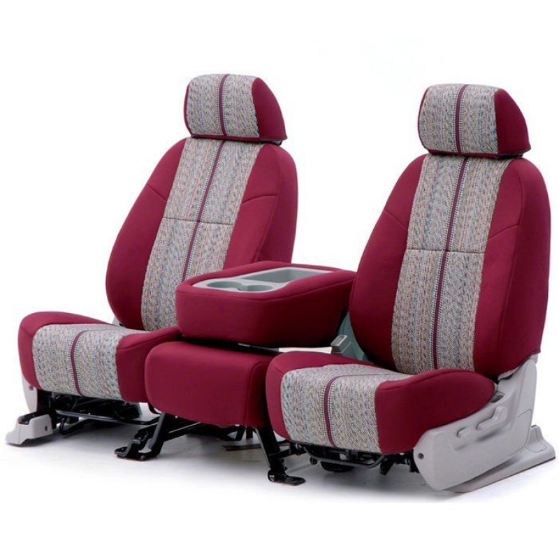 Coverking 60/40 Rear Bench Seat Cover, Saddleblanket/Neosupreme Sides - Wine