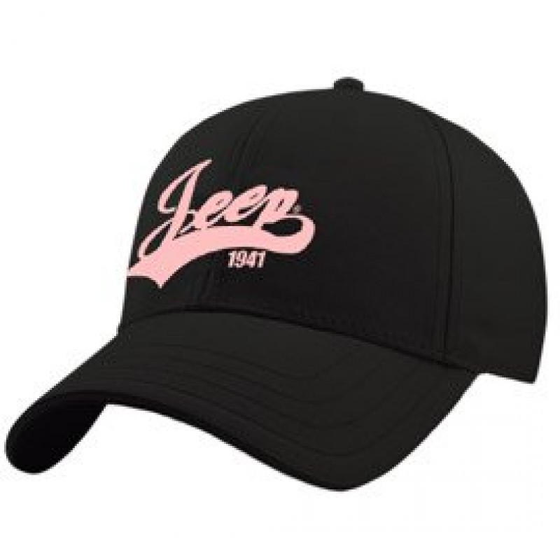 Women's Black Cap With Pink Jeep Logo