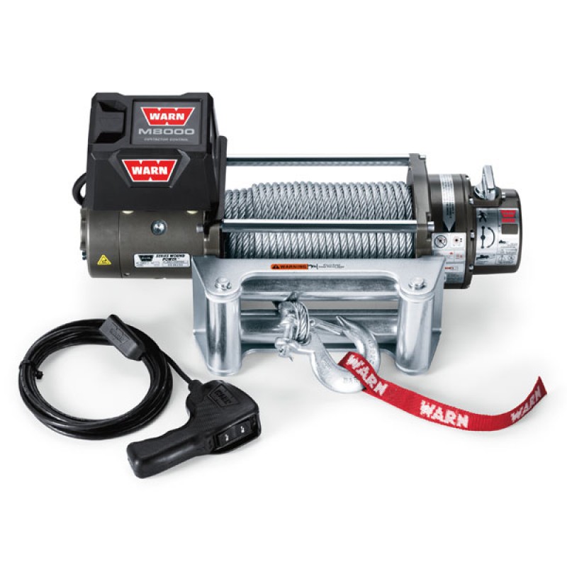 WARN M8000 Self-Recovery Winch with Wire Rope and Roller Fairlead - 8,000 lbs.