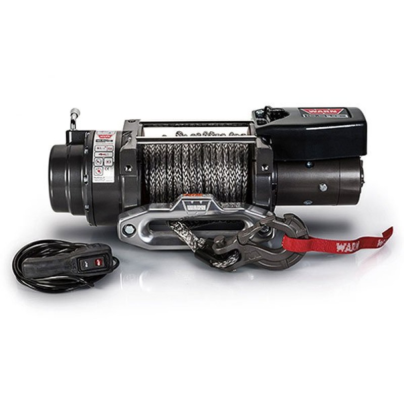 Warn 16.5ti-S Winch with Spydura Pro Synthetic Rope and Polished Aluminum Hawse Fairlead, 16,500 lbs, 12V