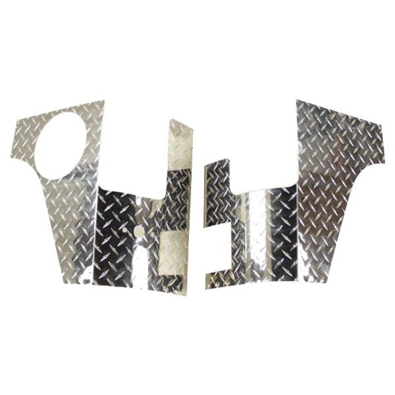 Warrior Rear Corners with Precut Holes, Polished Diamond Plate - Pair