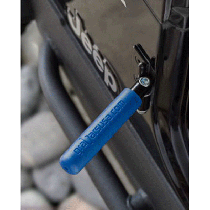 Welcome Distributing GraBar BootBars (Foot Pegs), Black Steel with Blue Dual Layer Rubber Grips - Pair