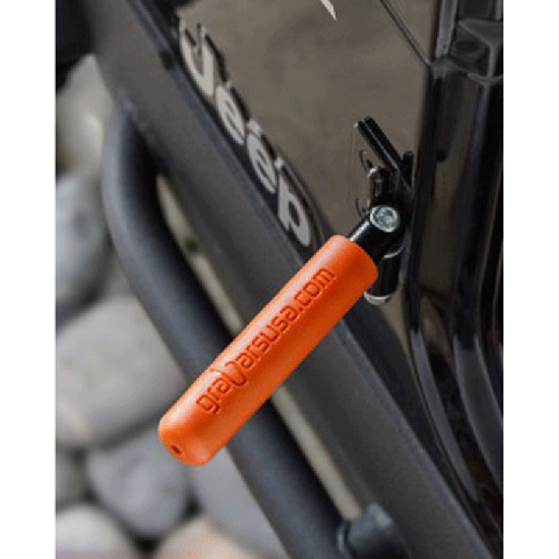 Welcome Distributing GraBar BootBars (Foot Pegs), Black Steel with Orange Dual Layer Rubber Grips - Pair