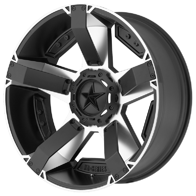 KMC XD Rockstar II Series Wheel 17"x8" - Bolt Pattern 5x5" - Backspacing 4.89"- Black Satin Machined