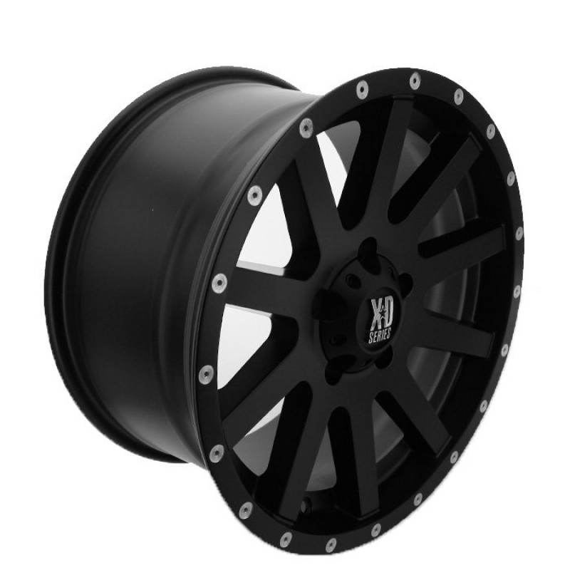 XD Series by KMC Wheels XD818 Heist Satin Black Wheel With Milled Spokes and Flange 17x8/5x127mm, +35mm offset 