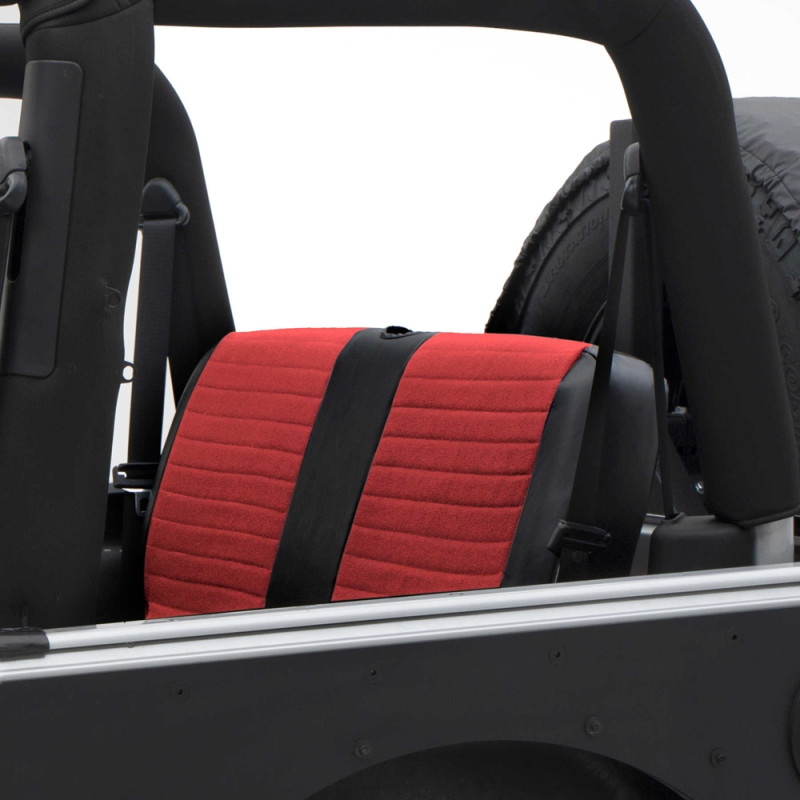 Smittybilt XRC Rear Seat Cover, Red on Black