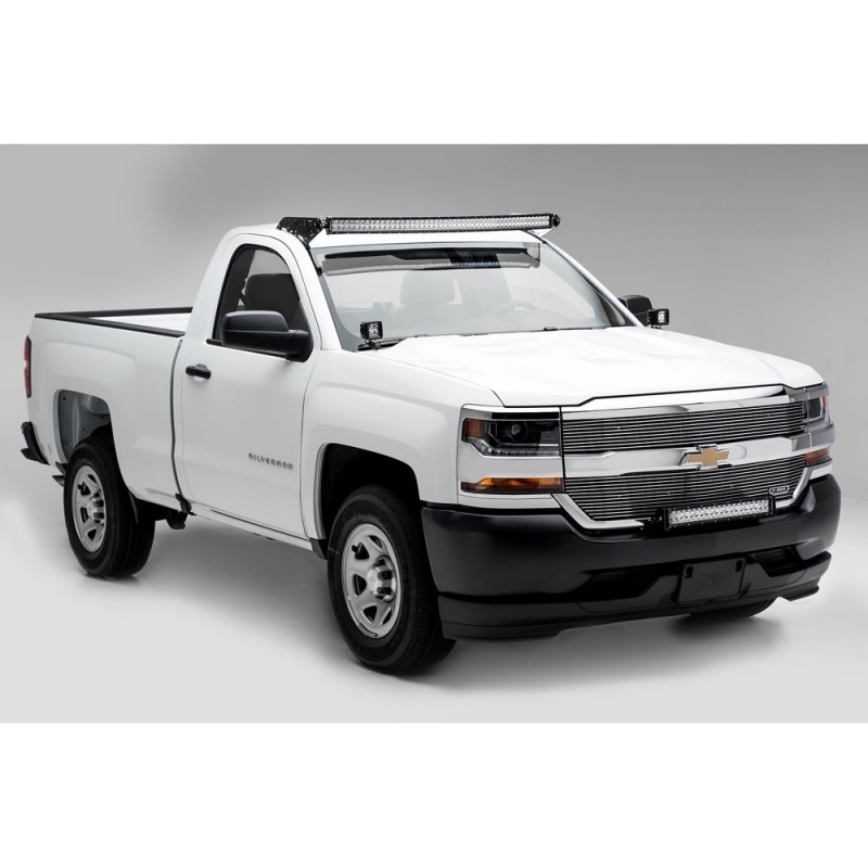 ZROADZ Front Roof LED Light Bar Mounting Kit with 50" Curved LED Light Bar, 14-19 Sierra, Silverado