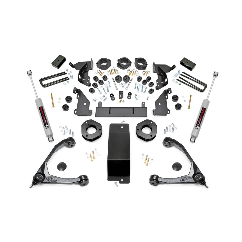Rough Country 4.75" Suspension & Body Lift Combo Kit with Steel Knuckles and Control Arms