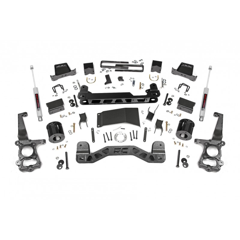 Rough Country 6" Suspension Lift Kit with Premium N3 Series Rear Shocks - 15-20 F150 4WD