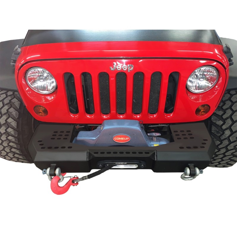 Tidal Stubby Front Bumper W/ Winch Plate D-Ring Fit for 18-22 Jeep JL Wrangler