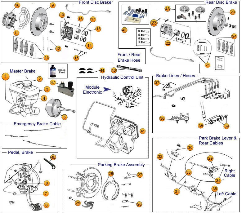 Brake Parts for Jeep Grand Cherokee WJ