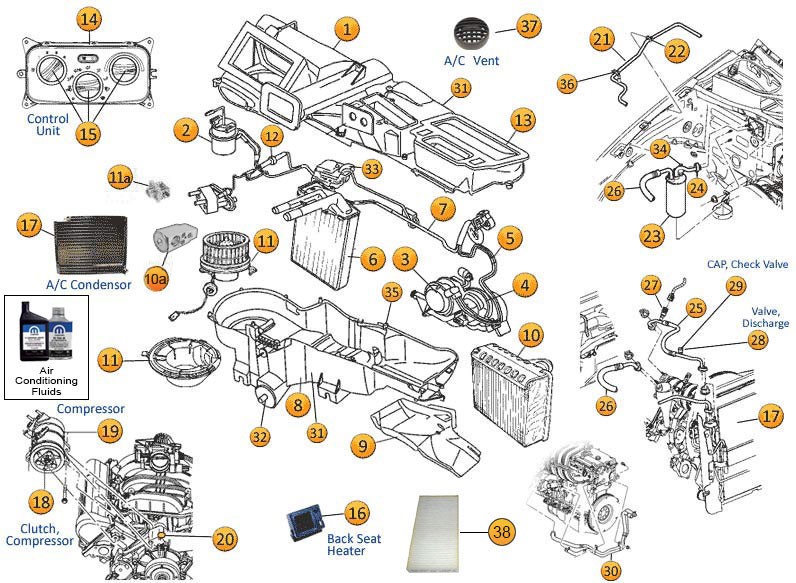 Air Conditioning & Heating Parts for Liberty KJ & KK