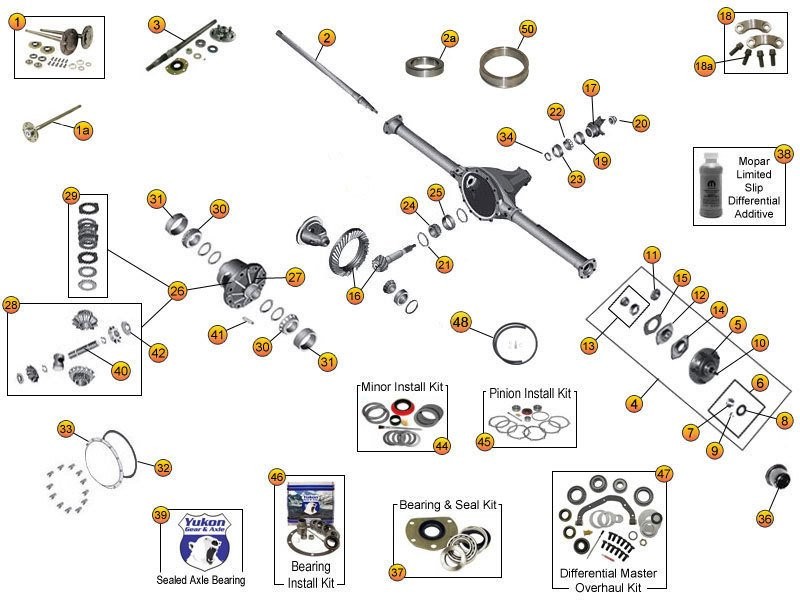 AMC Model 20 Jeep Axle Parts for Jeep CJ's