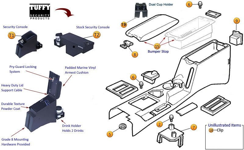 Console Parts for Cherokee XJ