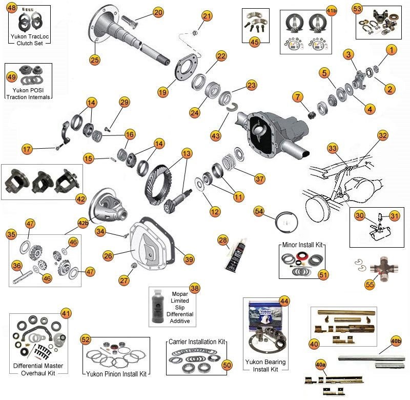 Jeep Wrangler Dana Model 35 Rear Axle Parts|07-16 JK|Morris ...